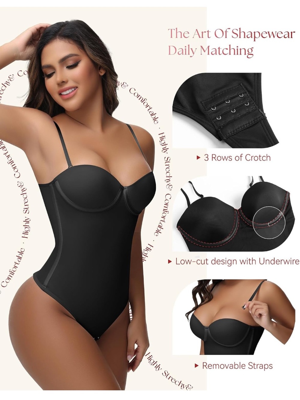 SHAPSHE Strapless Shapewear Corset Bodysuit Top Going Out Outfits M. 582/bb13-1 - Picture 3 of 9